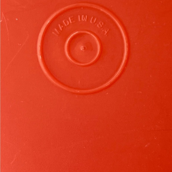 Vintage Tupperware RED Handolier Container 321-5‎ Lid 563-9 Flap 5641 storage - Picture 7 of 12